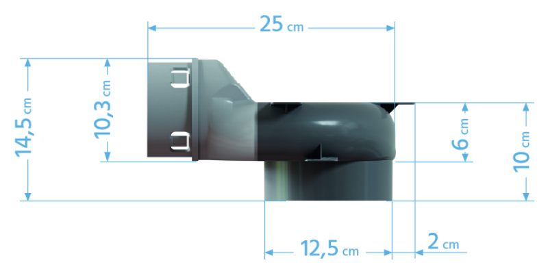 Wymiary skrzynki rozprężnej 2x90 podłogowej